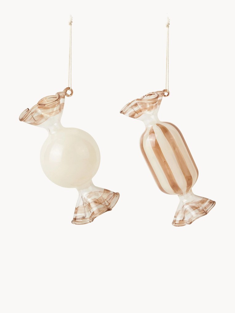 Handgemaakte kerstboomhangers Candy, 2-delig