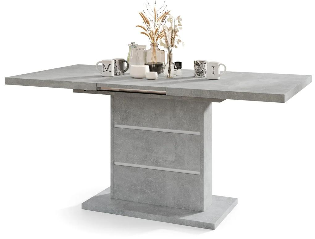 Mazzoni PIANO licht beton / witte inzetstukken - moderne uitschuifbare tafel tot 200 cm
