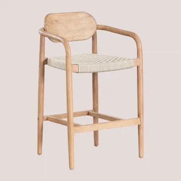 Hoge Kruk 65 Cm Van Naele Hout Beige – Crème - Sklum