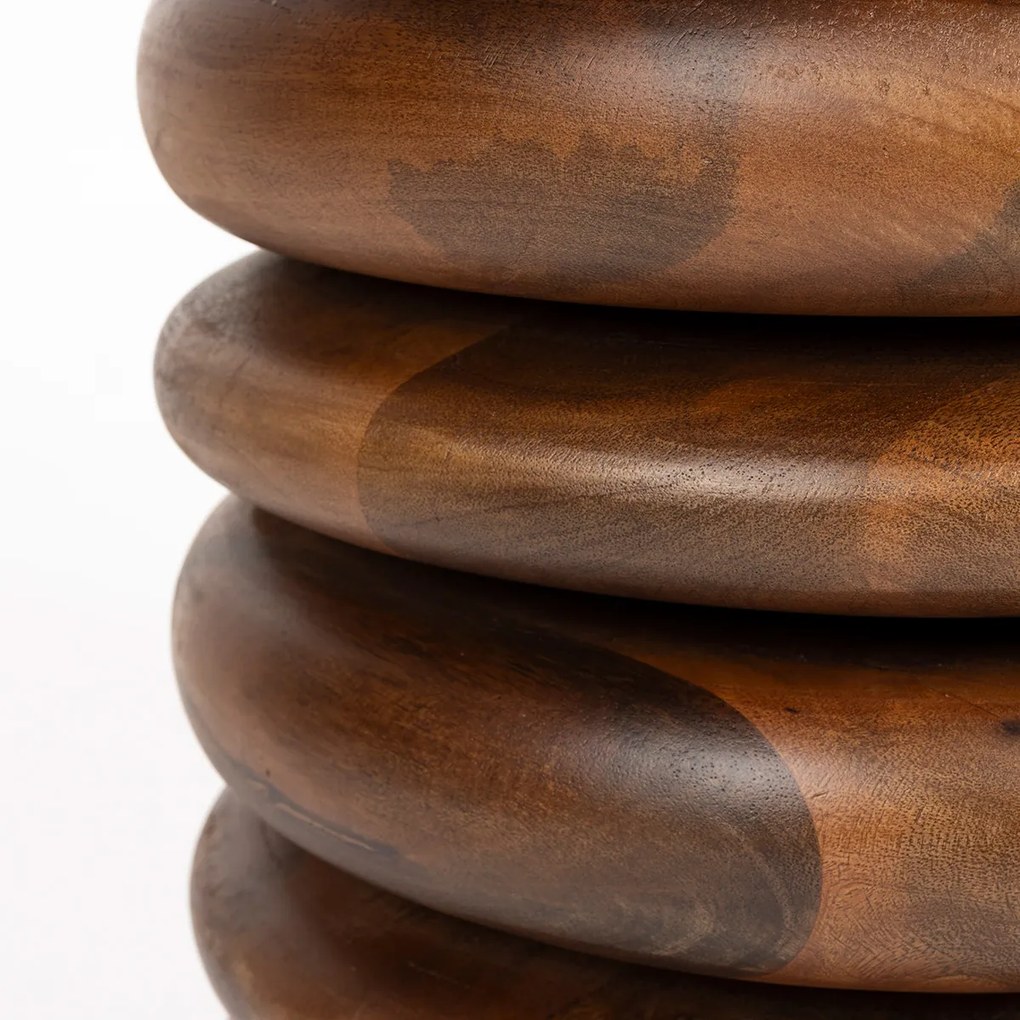 Zuiver Disc Massief Houten Kruk Walnoot - 35 X 35cm.