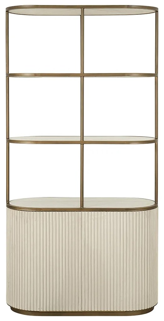 Richmond Interiors Tivoli Open Wandkast Beige Goud - 100x45x197cm.