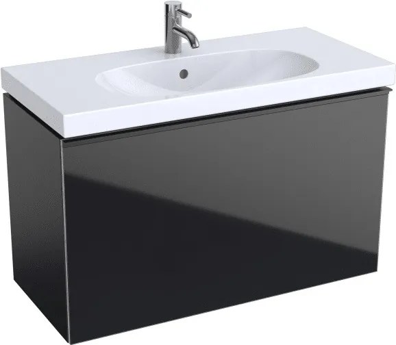 Acanto wastafelonderbouwkast compact met lade 89x53,5x41,6 cm, zwart