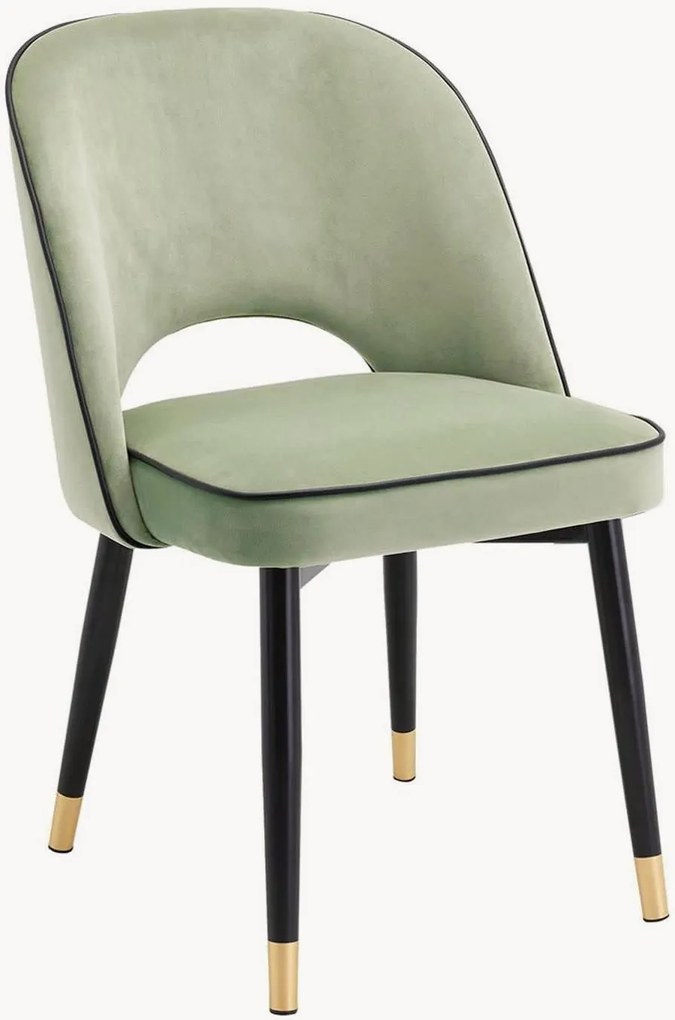 Handgemaakte fluwelen stoelen Cliff met vulling, 2-delig