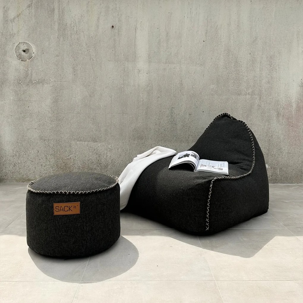 Cobana Lounge Chair & Pouf Outdoor - Zwart