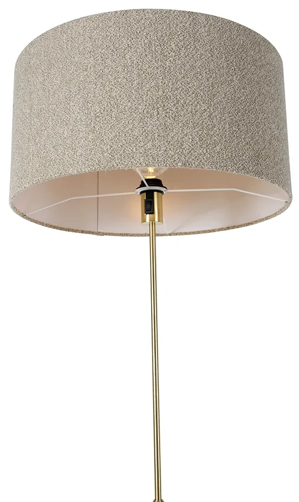 Vloerlamp verstelbaar goud met boucle kap taupe 50 cm - Parte Design E27 rond Binnenverlichting Lamp