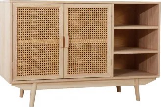 Dressoir 100x40 Cm Van Hout Met 2 Planken Ralik Licht Natuurlijk Hout - Sklum