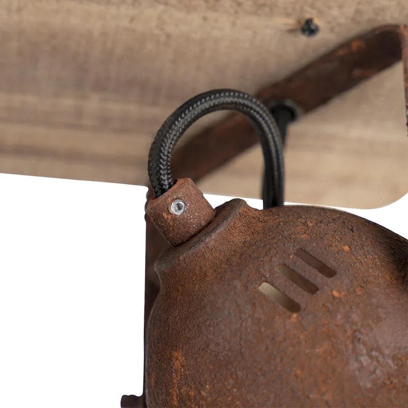 Smart spot roestbruin met hout incl. 2 wifi GU10 - Gina