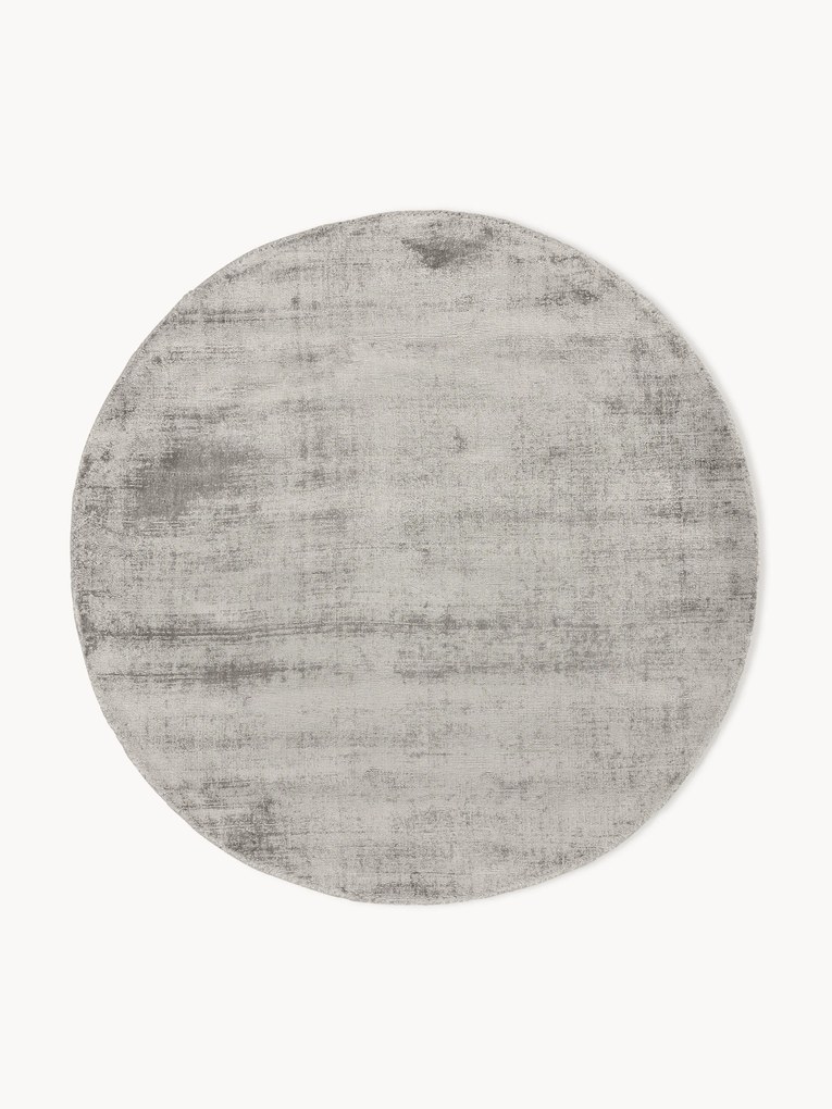 Rond handgeweven viscose vloerkleed Jane