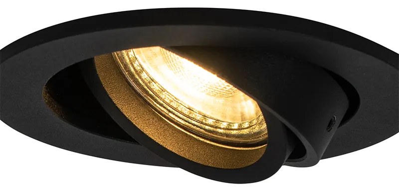 Set van 6 Moderne inbouwspot zwart kantelbaar - Club GU10 Binnenverlichting Lamp