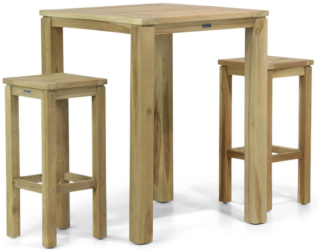 Barset 2 personen Teak Old teak greywash Garden Collections Brighton
