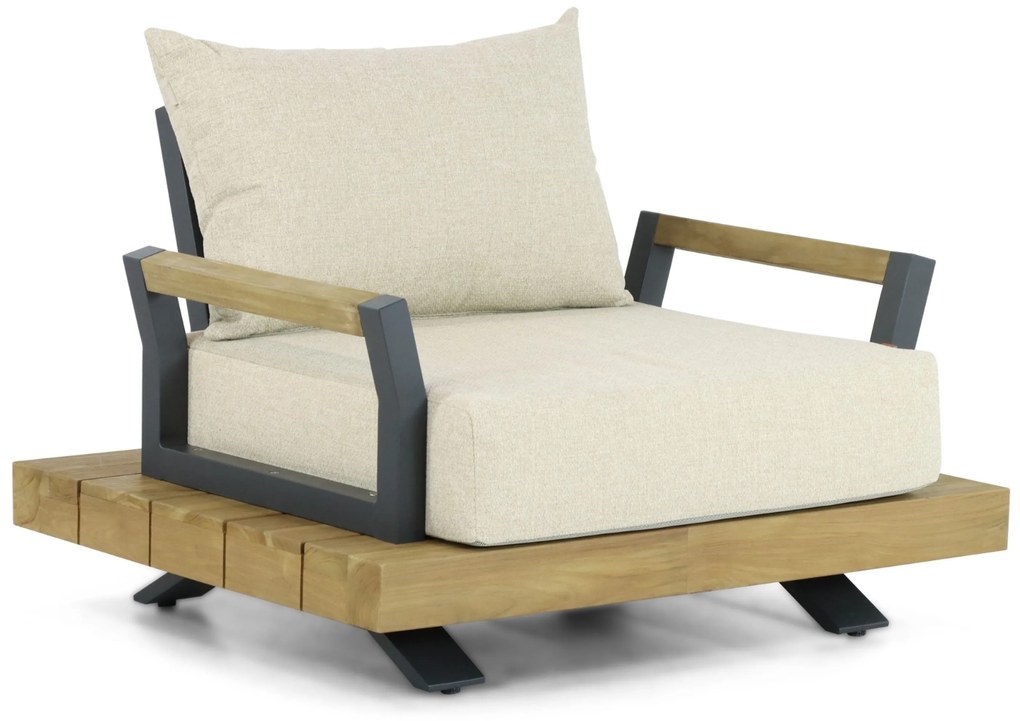 Tuinstoel Aluminium/Teak Old teak greywash Santika Supreme