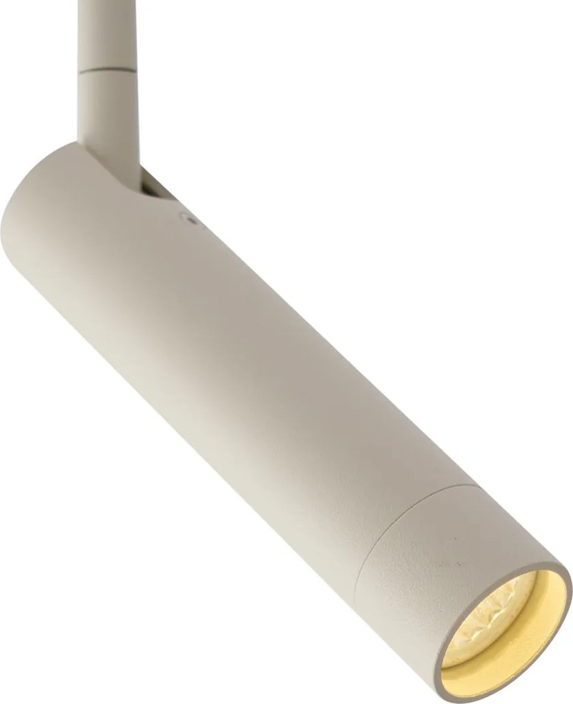 Moderne spot beige met wit voor railsysteem 1-fase - Iconic Ivy