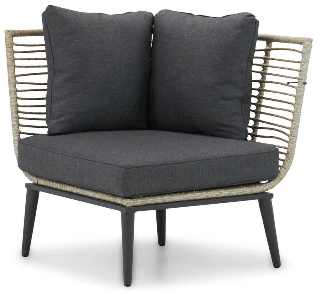Hoek loungeset 4 personen Aluminium/wicker Taupe Coco Coco Leonardo