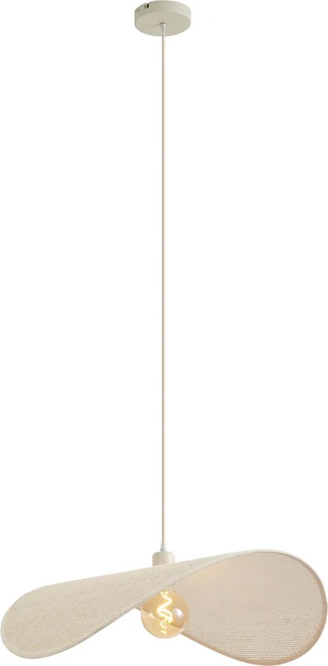 Japandi hanglamp beige organisch 65cm - Hat