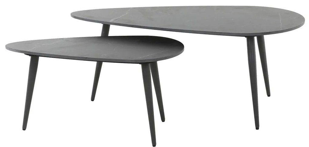 Salontafel Set Zwart Keramiek - 100 X 50cm.