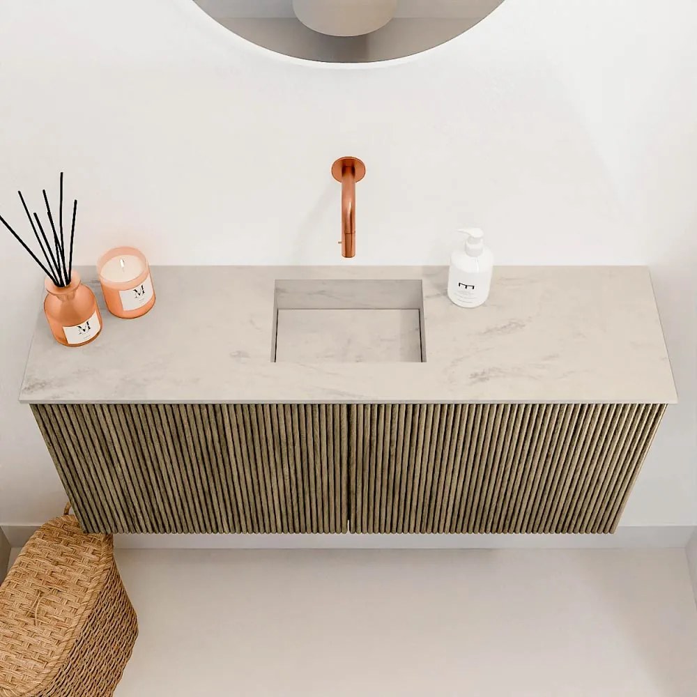 Mondiaz Joya DLux 90cm toiletmeubel dusk met wastafel faye midden zonder kraangat opalo