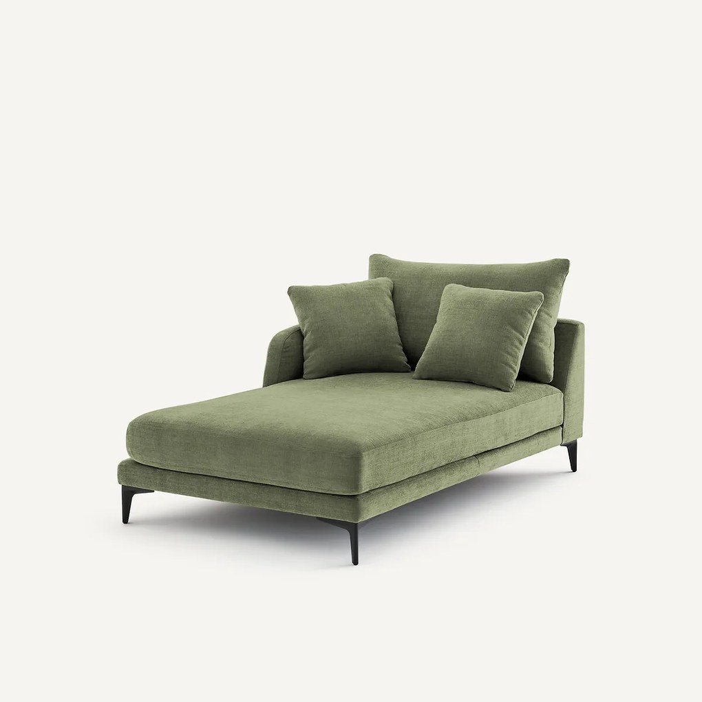 Longchair in polyester-katoen, MODERNISTE, ontwerp van Emmanuel Gallina