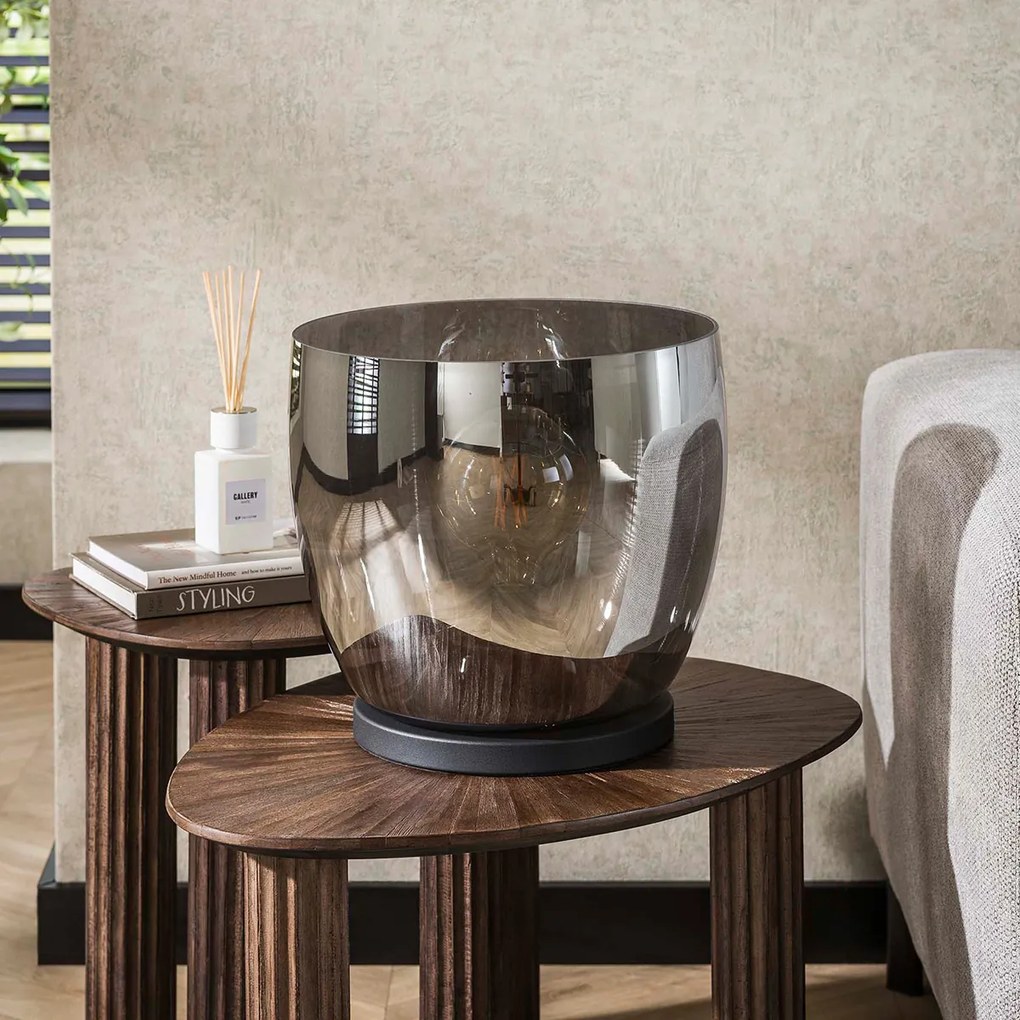 Lage Vloerlamp Grijs Rookglas 33 Cm