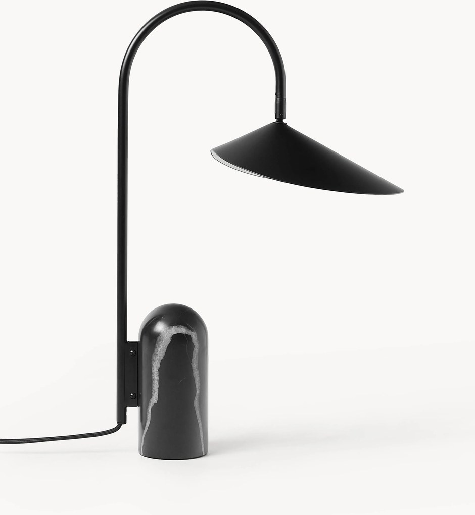 Grote tafellamp Arum met marmeren voet, verstelbaar