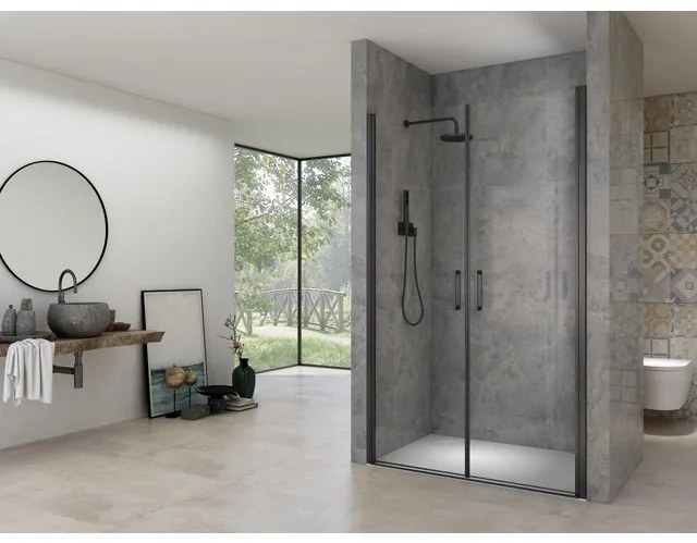 Van Rijn Products ST02 Saloondeur 1170-1210 x 2000 incl glasbehandeling en muurprofiel zwart ST02400120ZW