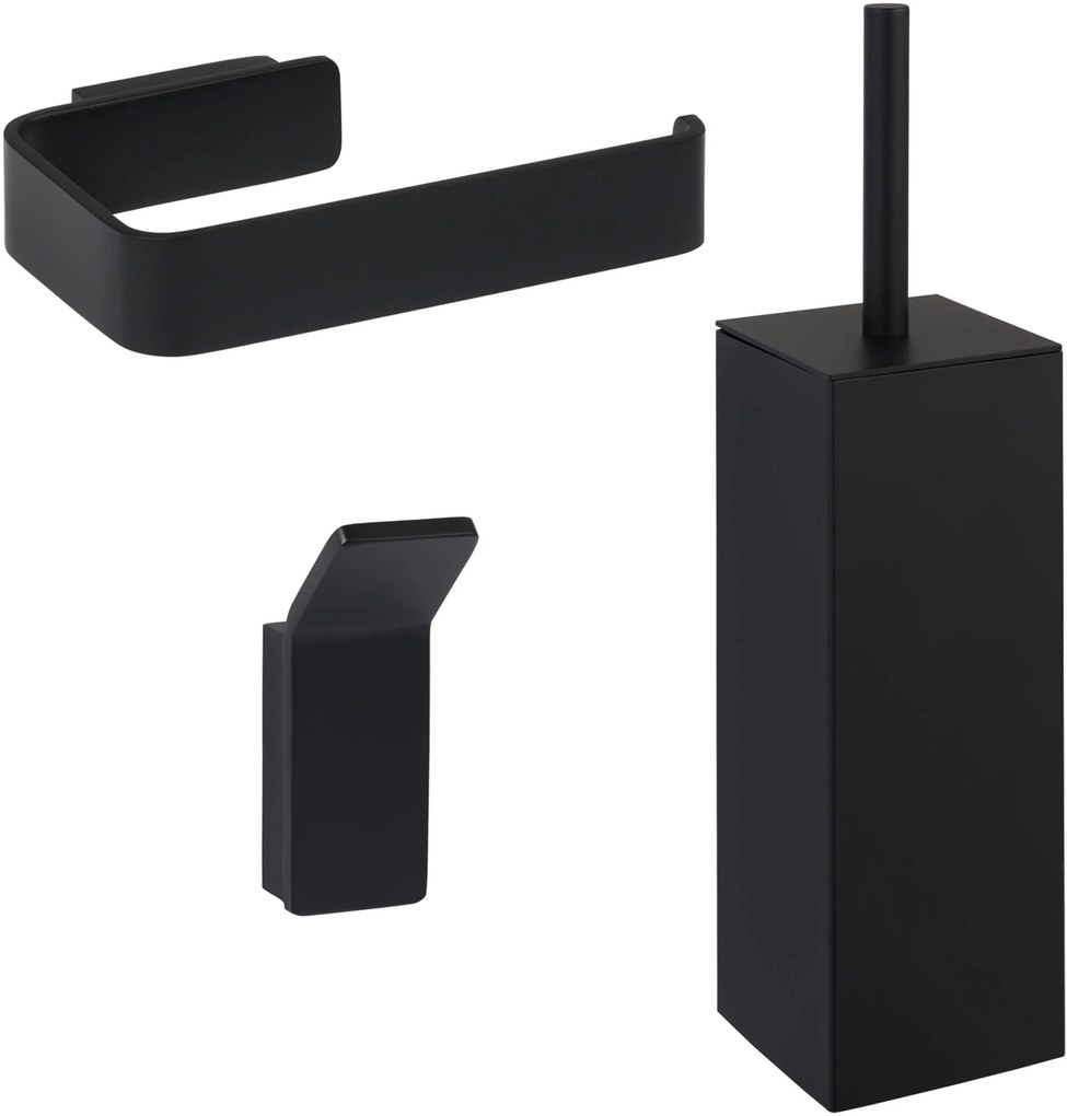 Ben Torgetto 3-delige toiletset mat zwart