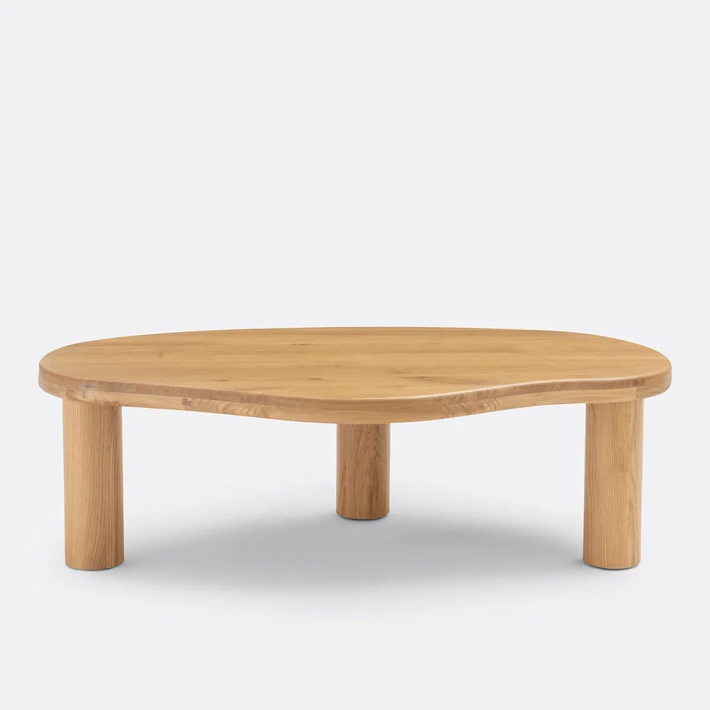 Organische salontafel, massief eiken, lengte 120 cm, RODI