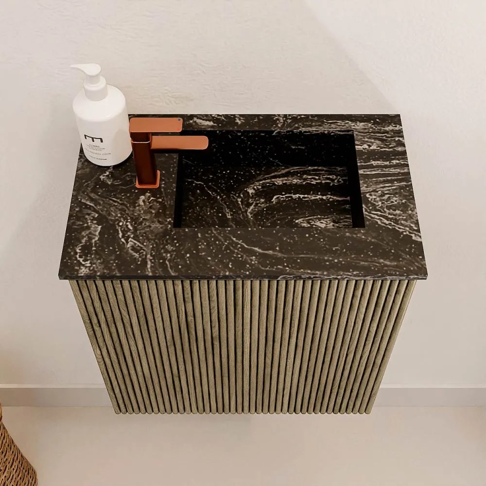 Mondiaz Joya DLux 40cm toiletmeubel dusk met wastafel faye rechts 1 kraangat lava