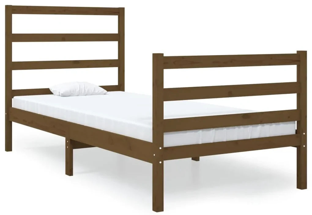 vidaXL Bedframe grenenhout honingbruin 75x190 cm 2FT6 Small Single