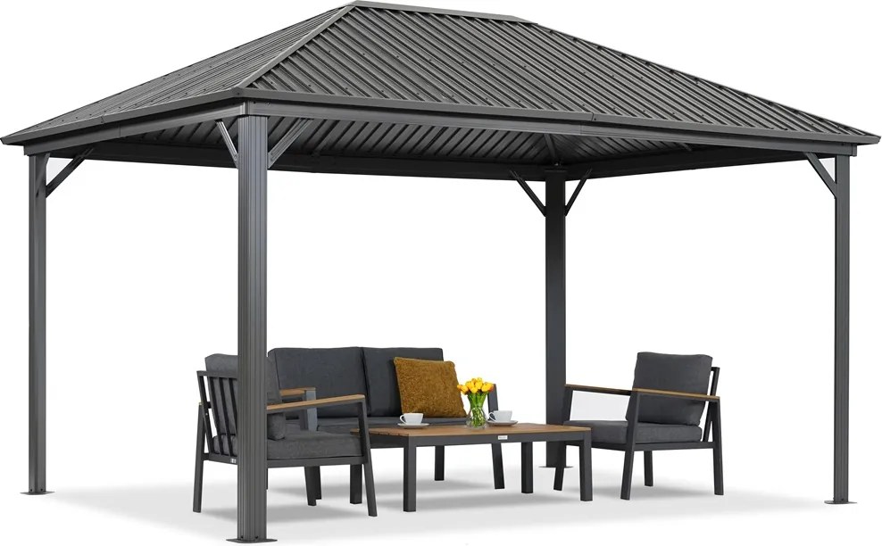 Metalen tuinhuis Sardinia 3x4 Tuinpunt antraciet