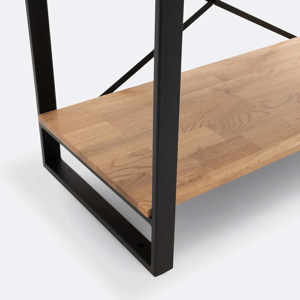 Legplank in massief eiken en staal, Hiba