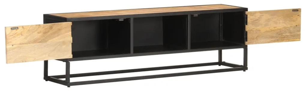 vidaXL Tv-meubel met bewerkte deur 130x30x40 cm ruw mangohout