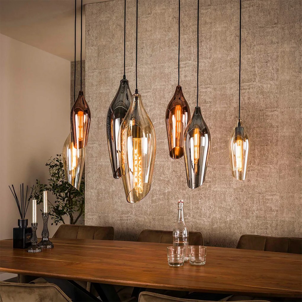 Eettafel Lamp Druppel Gekleurd Glas