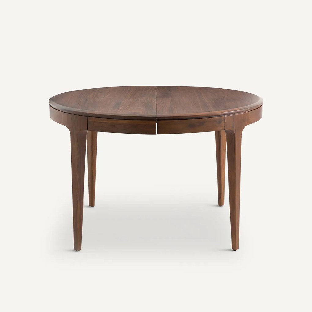 Uitschuifbare ronde tafel, in notenhout, Sanara