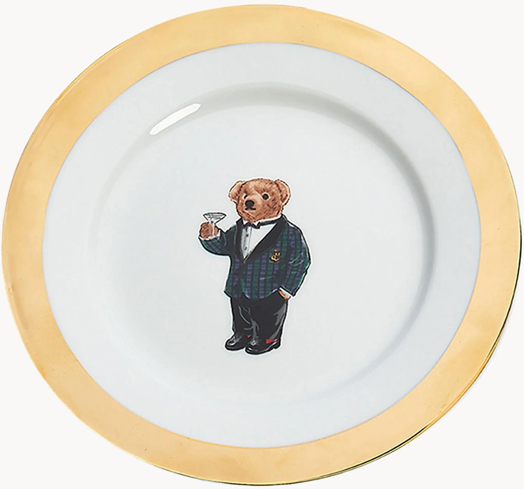 Porseleinen ontbijtborden Thompson met 24K goudkleurige rand, 4-delig