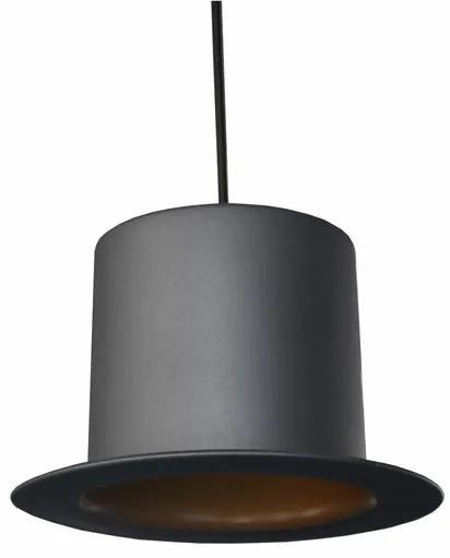 Vintage Hoge Hoed Hanglamp Zwart Goud Ã25cm