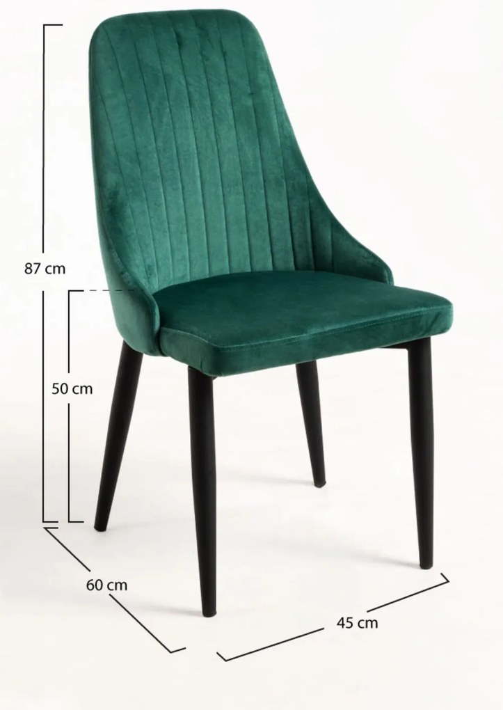 Set 4 Kan Fluwelen Stoelen