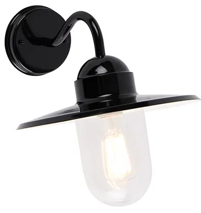 Moderne buitenwandlamp zwart IP44 - Kansas Modern E27 IP44 Buitenverlichting rond