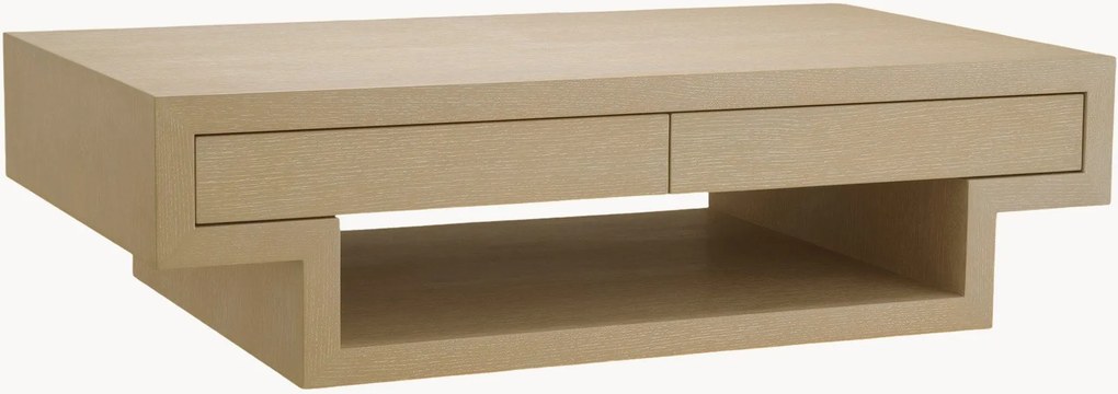 Houten salontafel Rialto met lades en plank