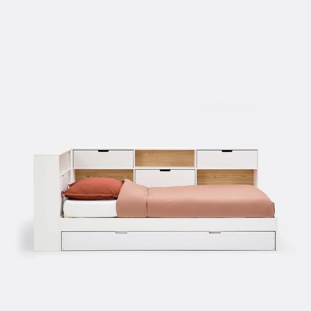 Bed met lade, opberging en lattenbodem Yann