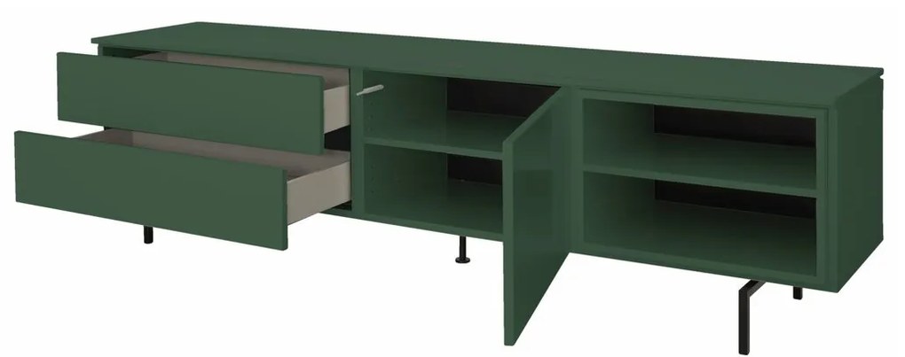 Tenzo Plain Mat Groen Tv-meubel Met Open Vak - 210x45x57cm.