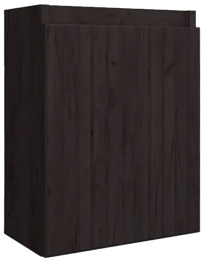 Fontana Bano toiletmeubel ribbelfront kasteel bruin 40x22cm met mat zwarte waskom