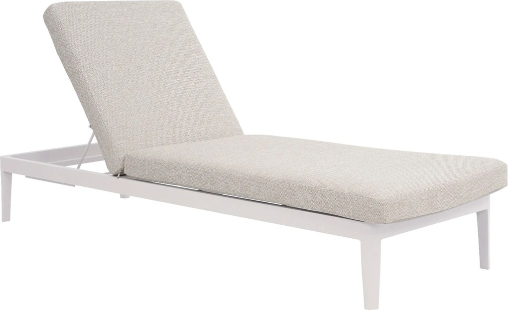 Lifestyle Garden Furniture Mateo Ligbed Met Kussen Wit/sandy Aluminium Wit