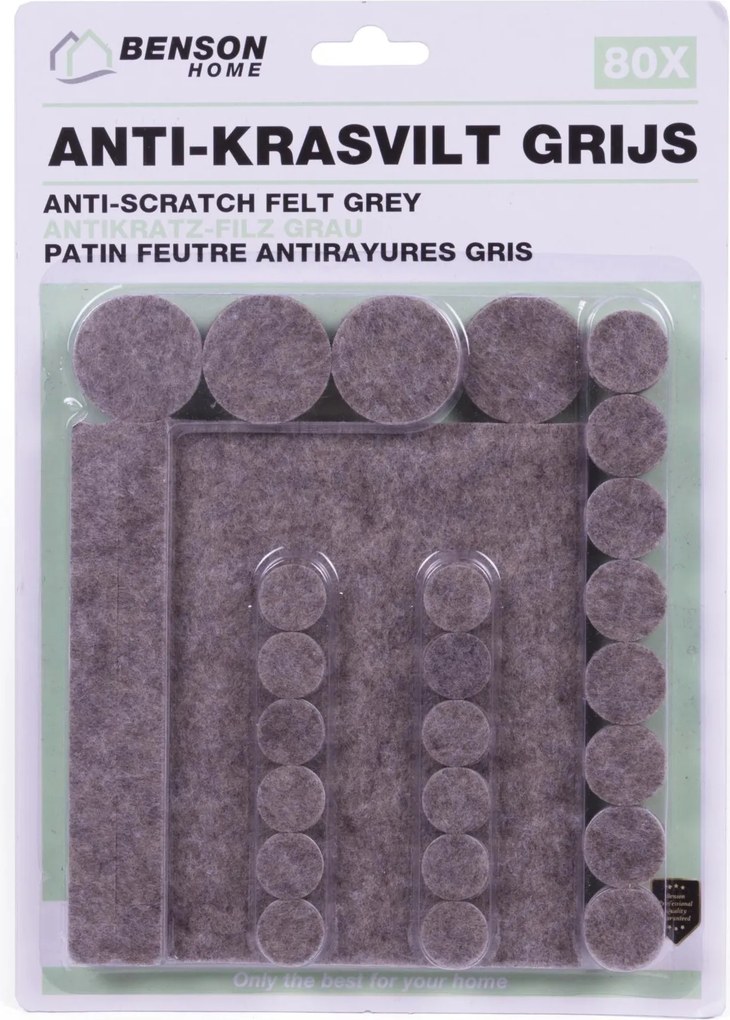 Benson Antikrasvilt set 80 dlg grijs