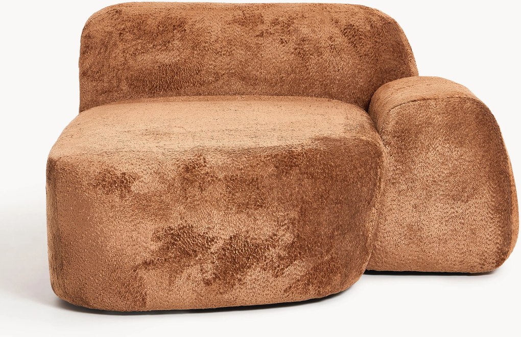 Teddy bouclé chaise-hoekmodule Wolke