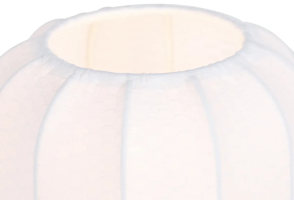 Stoffen Japandi tafellamp zwart met wit - MadleineJapandi E27 Scandinavisch rond Binnenverlichting Lamp