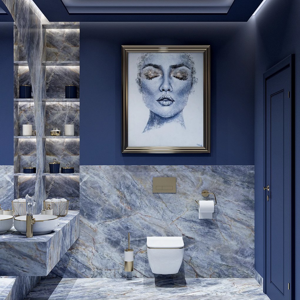 Hangende toilet Rea Carlo Mini Flat Gold Edge