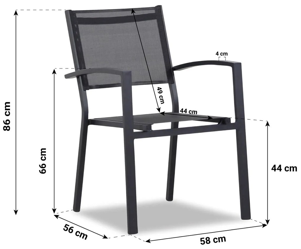 Tuinset Ronde Tuintafel 150 cm Aluminium/Textileen Grijs 6 personen Lifestyle Garden Furniture Amarilla/Fabriano