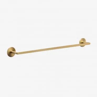 Toiletrolhouder Met Zelfklevende Wandbevestiging En Stang Voor Badkamer Van Roestvrij Staal Caldrumi ↔︎ 60 Cm & Geborsteld Goud - Sklum