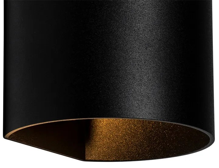 Moderne wandlamp zwart met lichteffect - Sabbio