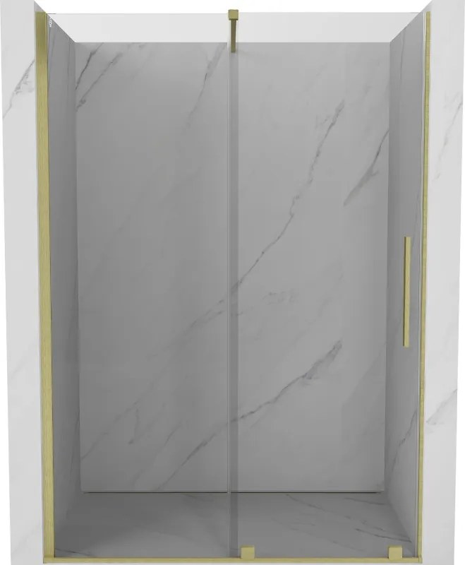 Mexen Velar schuif douchedeur 140 cm, transparant, goud geborsteld - 871-140-000-01-55